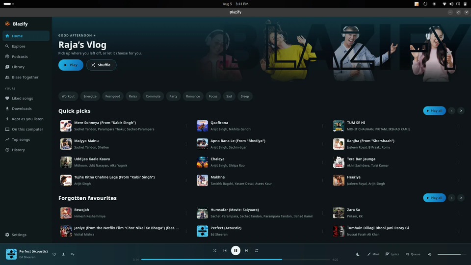 Blazify desktop home
