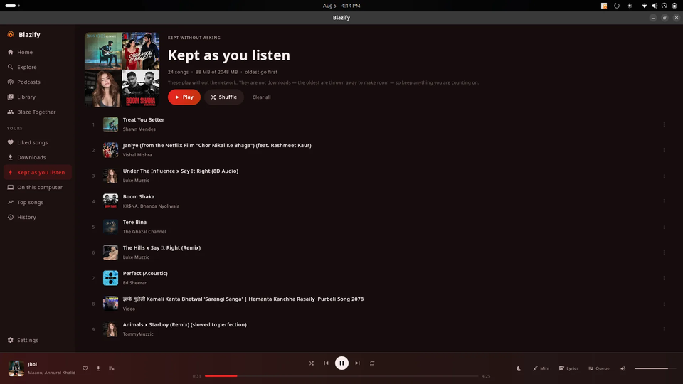 Kept as you listen
