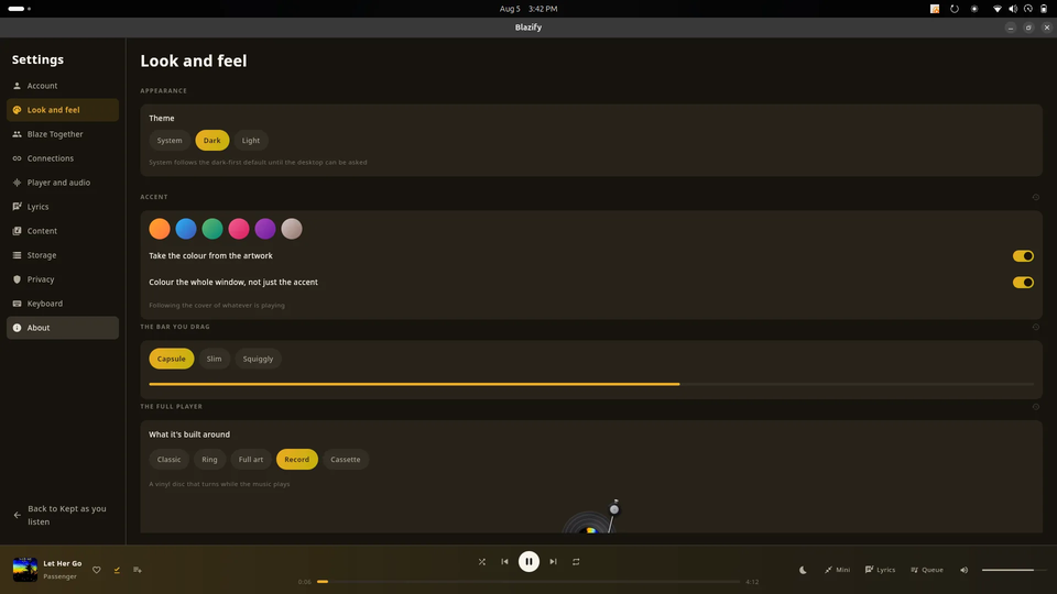 Desktop look and feel