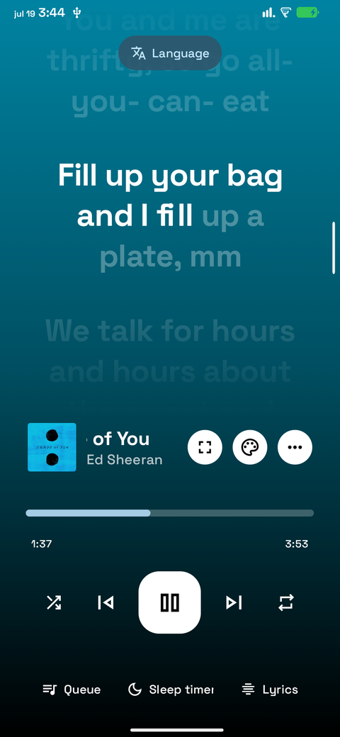 Synced lyrics